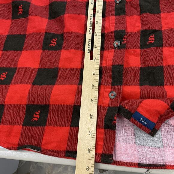 Magellan x Shiner Flannel Shirt Womens XXL Buffalo Plaid Red Black Cabincore - Picture 14 of 16